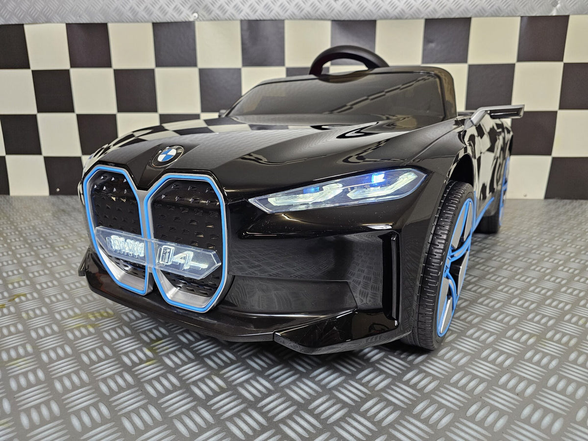 BMW i4 12V elbil för barn – 1 person, svart