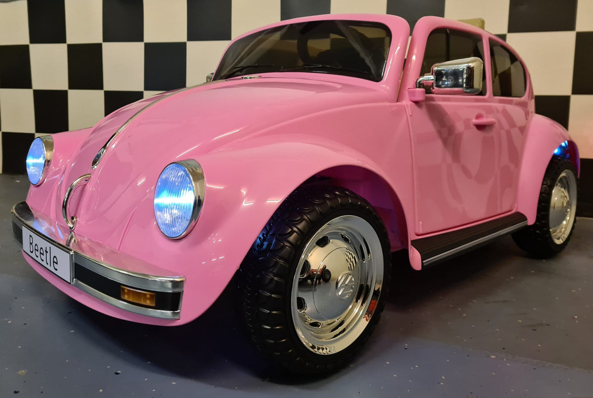 Volkswagen Beetle 12V elbil för barn – rosa