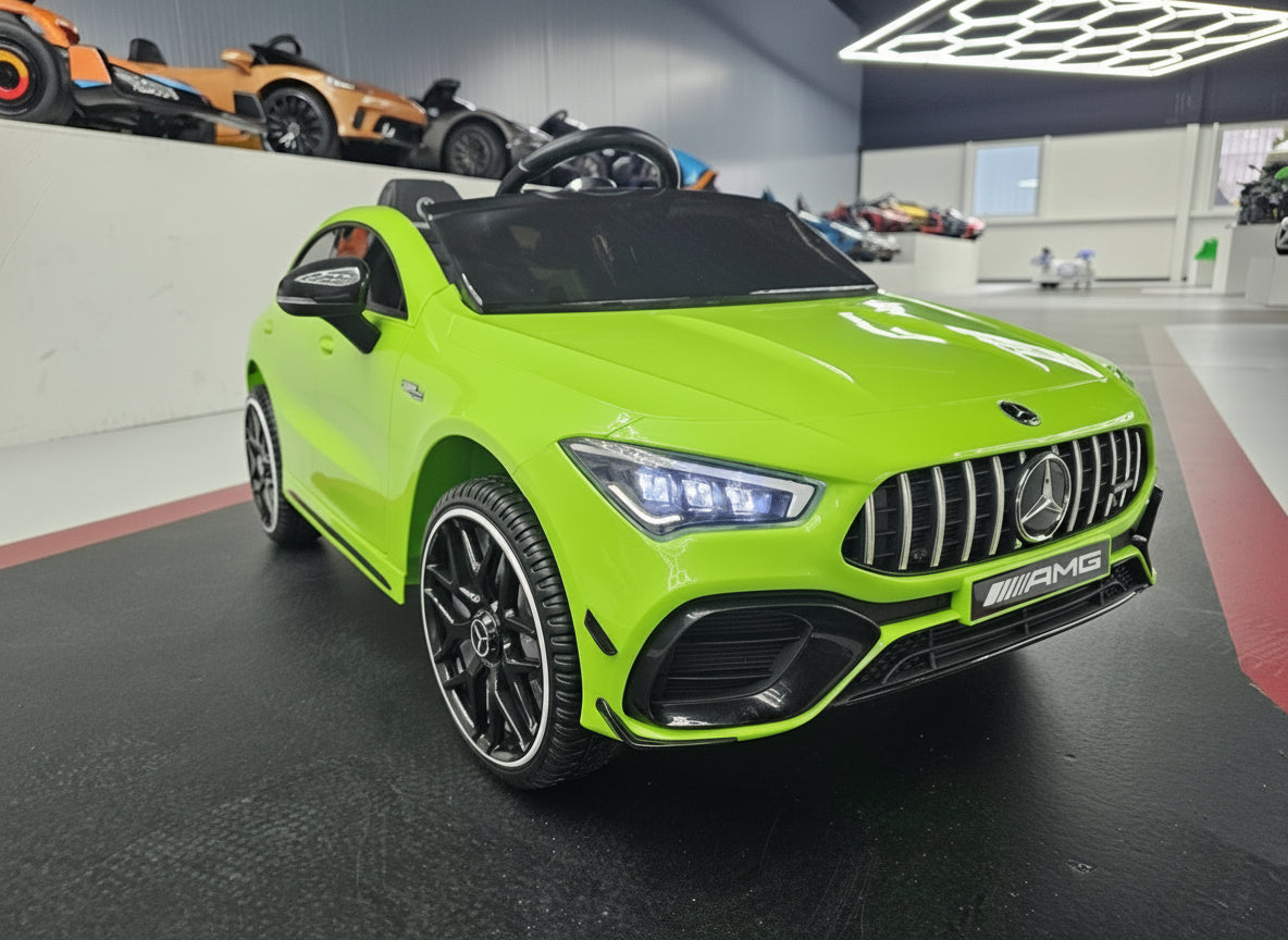 Mercedes-Benz CLA 45 12V elbil til børn – 1 person, grøn