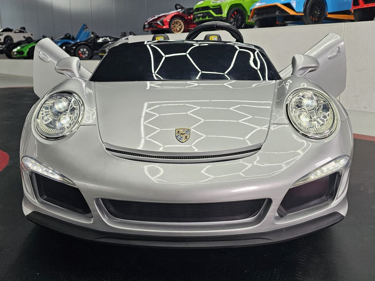Porsche RUF 24V elbil för barn – 2 personer, metallic silver