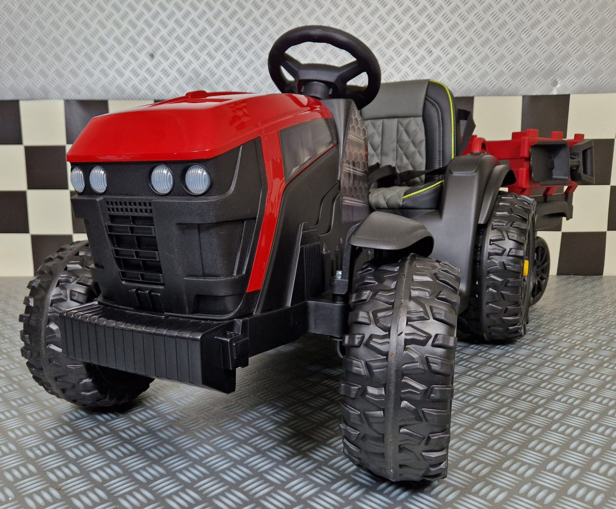 Farmer barntraktor 12V med fjärrkontroll – röd