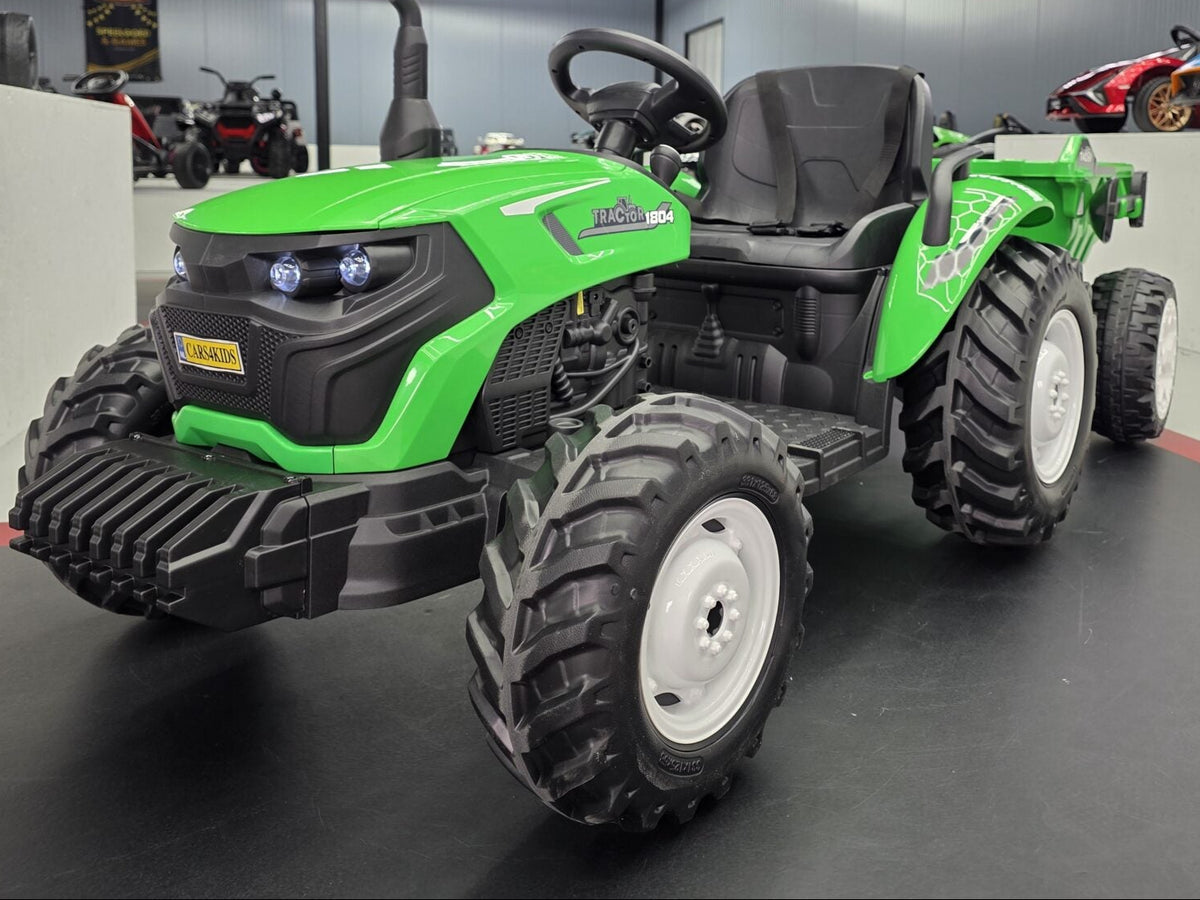 Barntraktor 24V med släp och fjärrkontroll