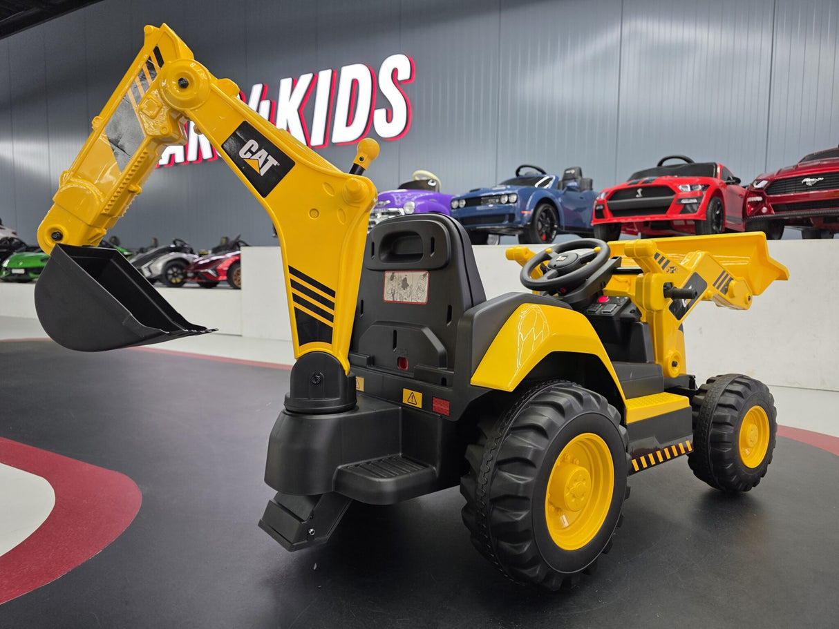 Caterpillar grävmaskin 12V barntraktor med lastare