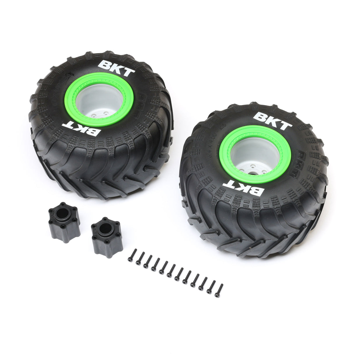 BKT 2.6" MT Tire, Med, Premount, Green (2):LMT 2.0