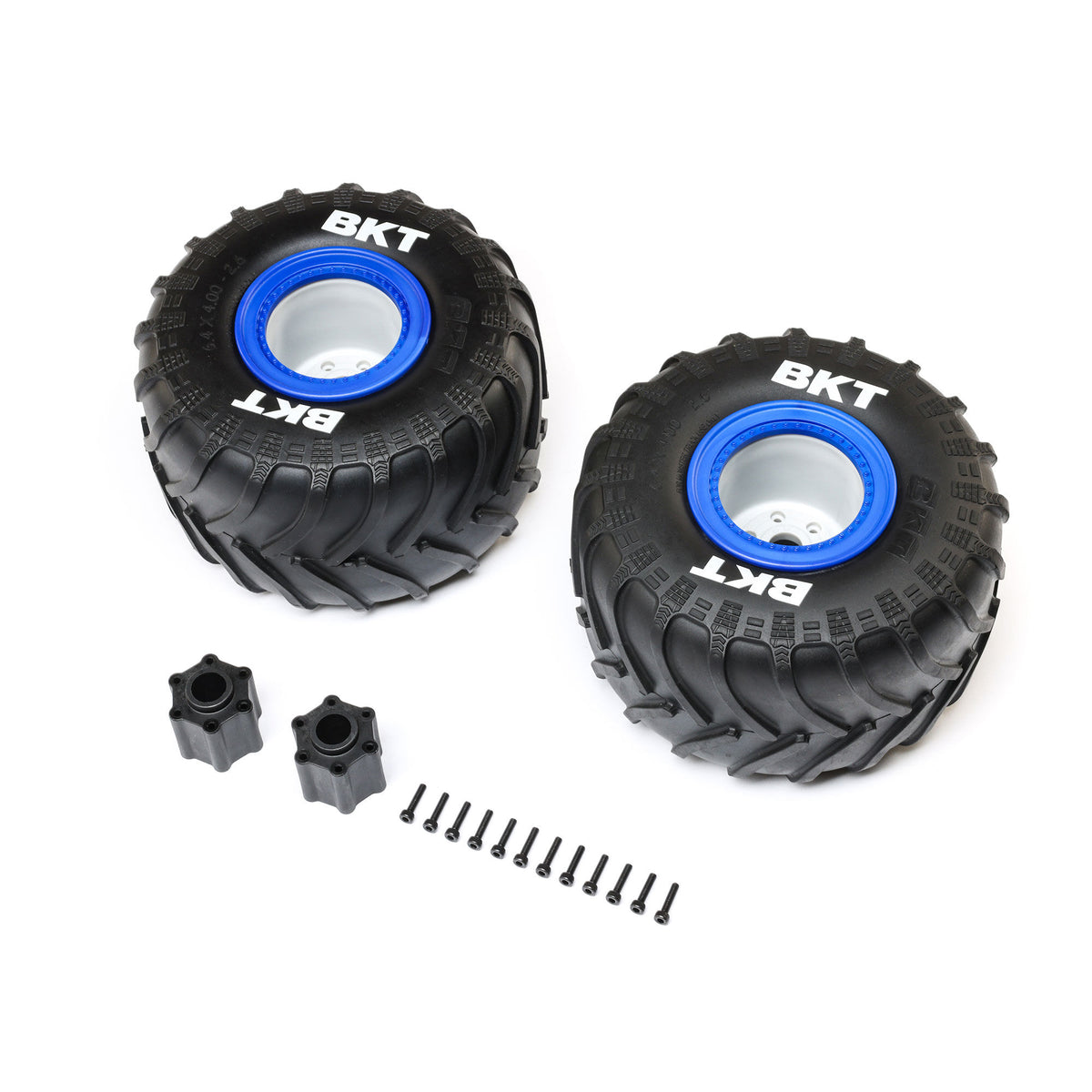 BKT 2.6" MT Tire, Med, Premount, Blue (2):LMT 2.0