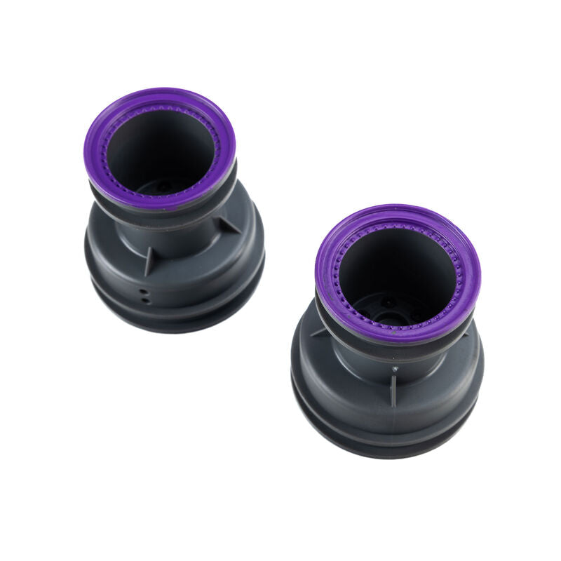 Losi MT Wheel Purple Beadlock Light Grey (2): Mini LMT