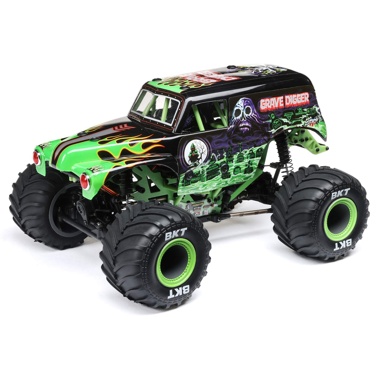 1/18 Mini LMT Grave Digger 2S 4X4 RTR Brushed Monster Truck (Battery & Charger Included), Green