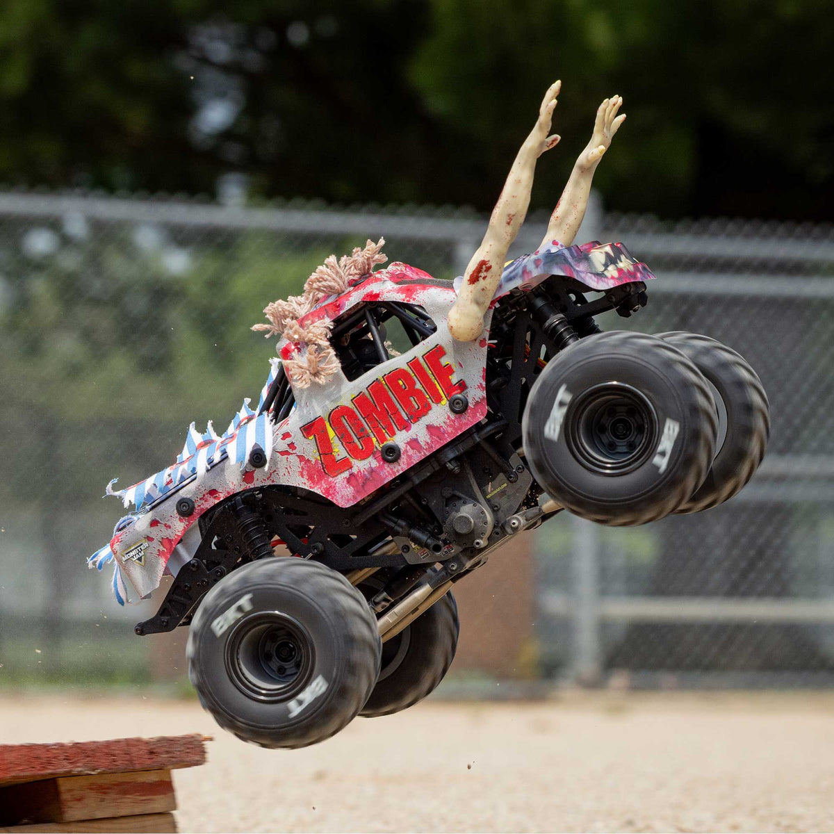 1/18 Mini LMT Zombie 2S 4X4 RTR Brushed Monster Truck (Battery & Charger Included), Red