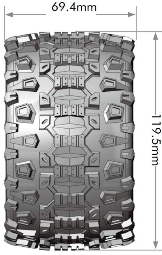 Tires & Wheels MT-UPHILL 1/10 Soft (Removable 12, 14 & 17mm Hex) (2)
