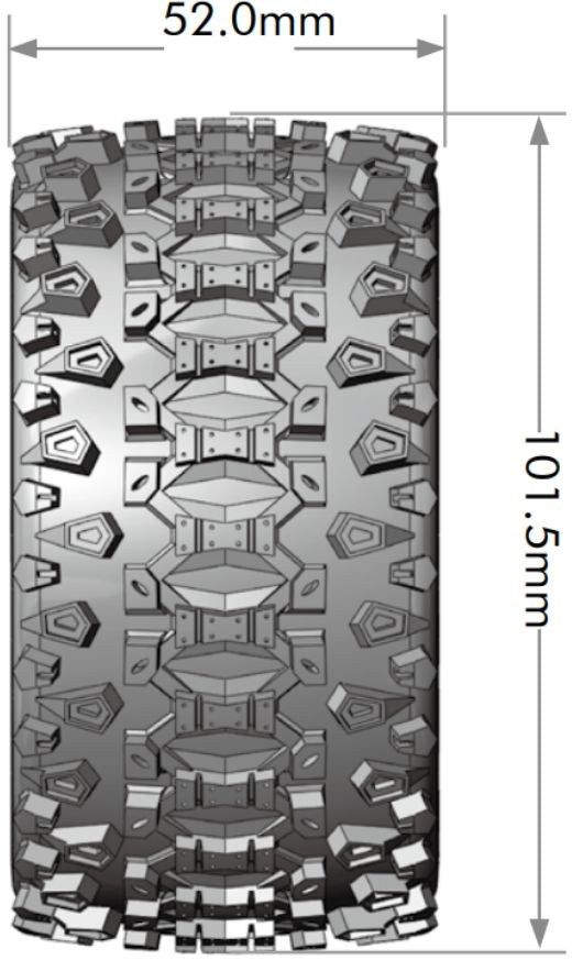 Tires & Wheels ST-UPHILL 1/10 Soft (Removable 12, 14 & 17mm Hex) (2)