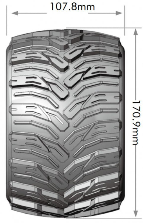 Tires & Wheels MT-CYCLONE 3,8" Sport (Removable 17mm Hex 0" & 1/2" Offset) (2)