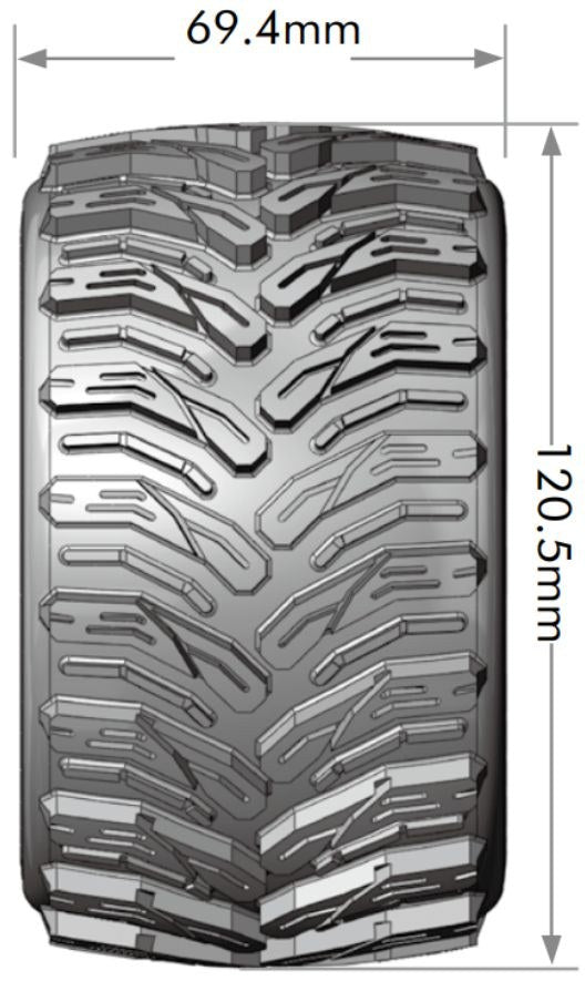 Tires & Wheels MT-CYCLONE 1/10 Soft (Removable 12, 14 & 17mm Hex) (2)