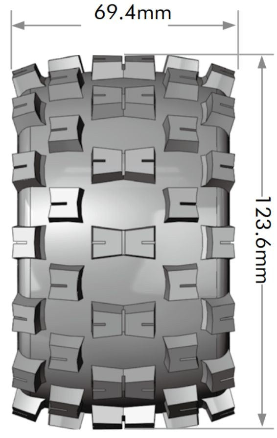 Tires & Wheels MT-MCROSS 1/10 Soft (Removable 12, 14 & 17mm Hex) (2)