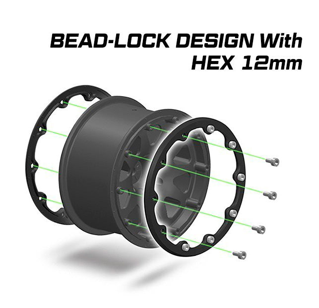 Däck & Fälg MT-PIONEER 1/10 Svart Beadlock (0) Soft MFT (2)*