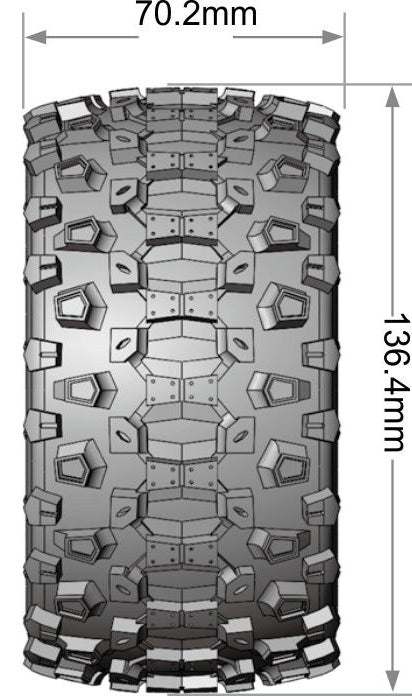 Tires & Wheels MT-UPHILL 1/10 MAXX Soft MFT (Removable 12, 14 & 17mm Hex) (2)
