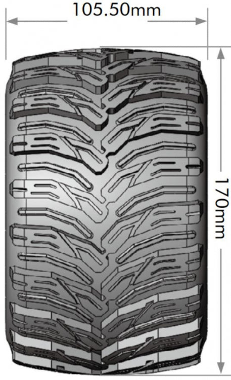 Tires & Wheels MT-CYCLONE 3,8" Sport MFT (Removable 17mm Hex 0" & 1/2" Offset) (2)