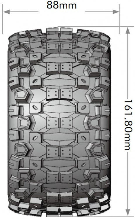 Tires & Wheels ST-UPHILL 3,8" Sport MFT (Removable 17mm Hex 0" & 1/2" Offset) (2)