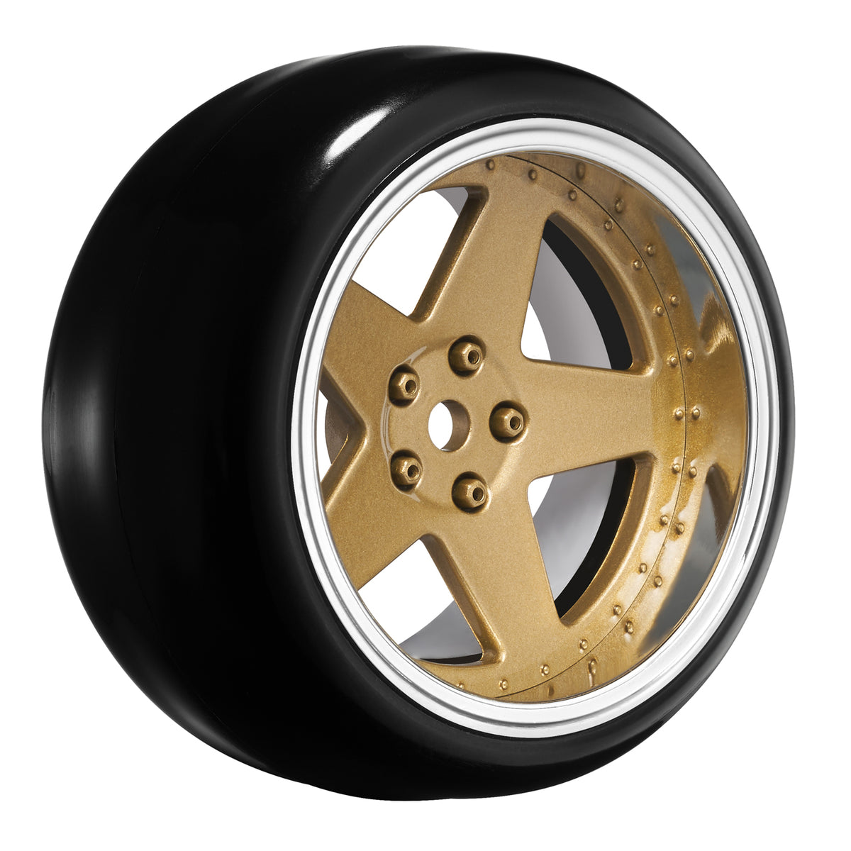 Tires & Wheels Drift / 5-Spoke Bronze (2,4,6,8mm Offset) 12mm Hex (4)