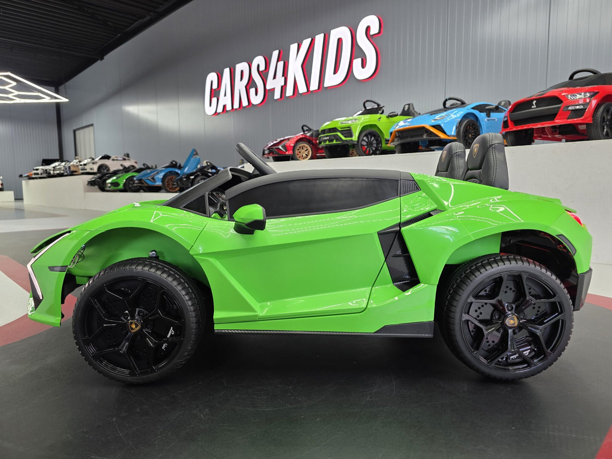 Lamborghini Revuelto 24V elbil för barn – 2 personer, grön