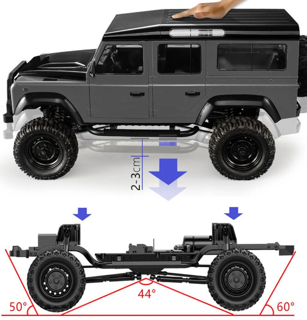 Land Rover Defender D110 4WD - 5-dörrars mycket detaljerad 1:8 crawler