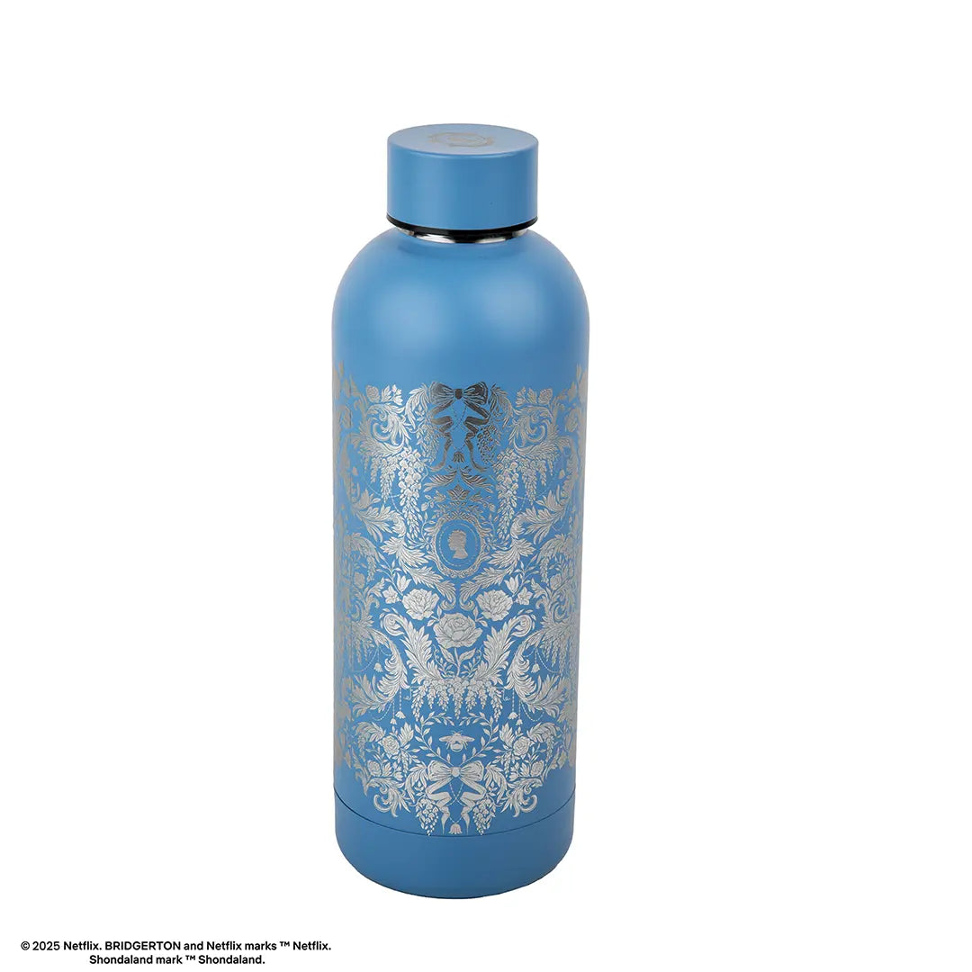 Insulated Bottle 500ml – Silver Damask Flowers – Bridgerton