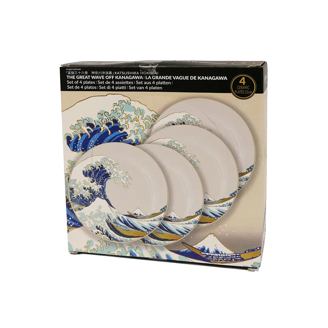 Set of 4 plates The Great Wave of Kanagawa