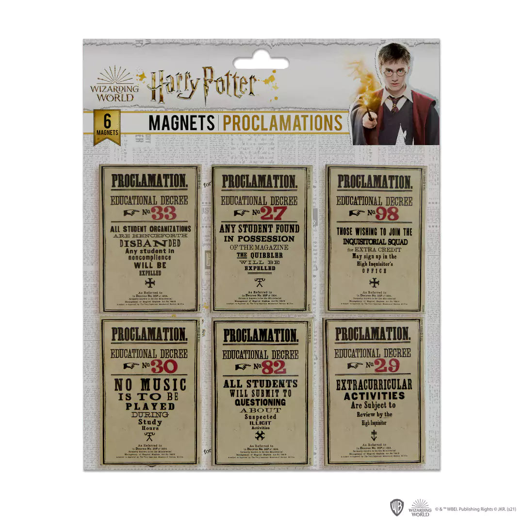 Set of 6 Proclamations Magnets - Harry Potter