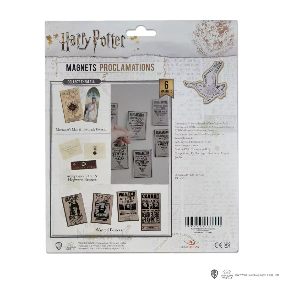 Set of 6 Proclamations Magnets - Harry Potter