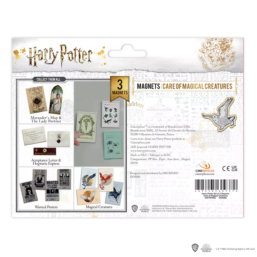 Set of 3 Magnets - Care of Magical creatures - Harry Potter