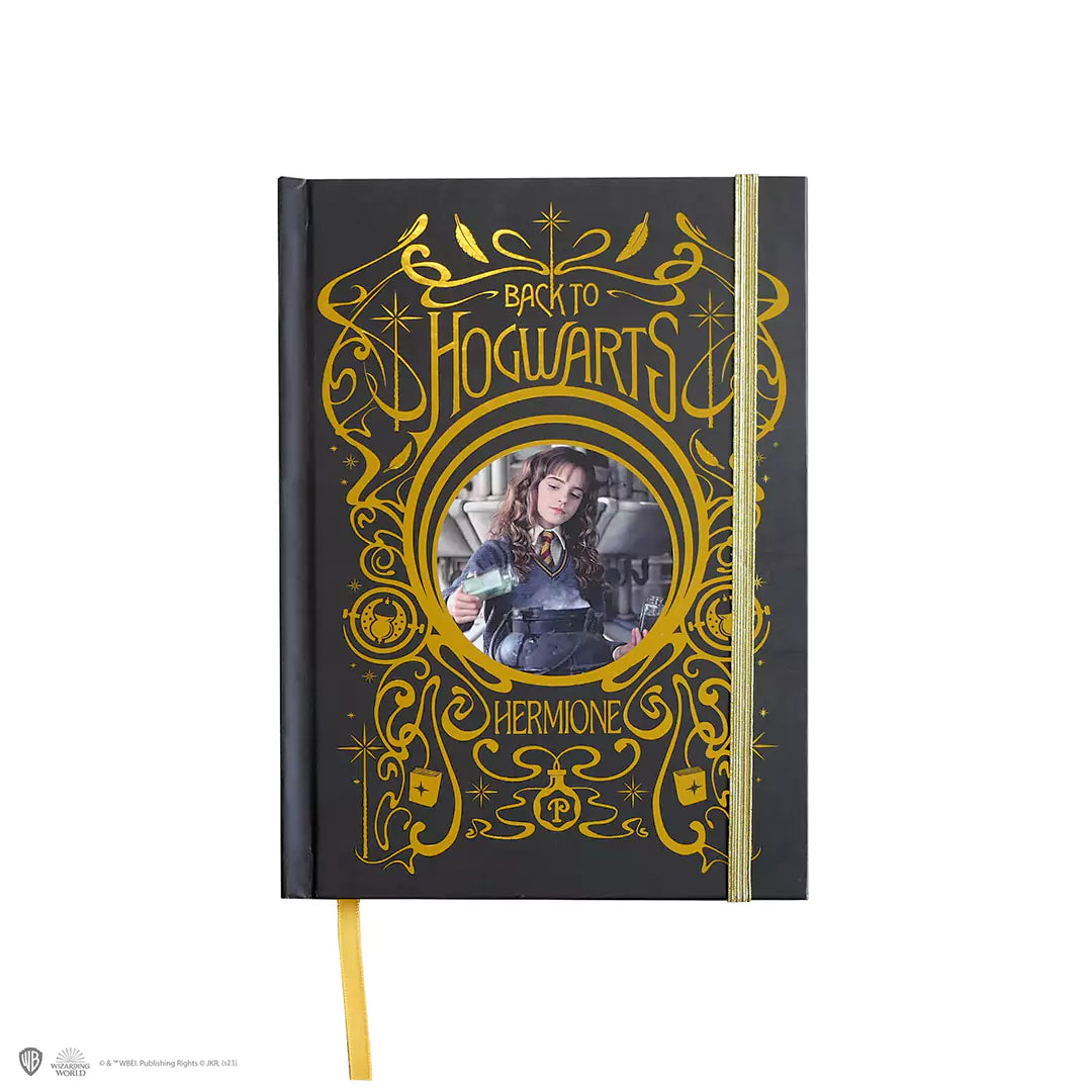 Hard cover notebook and bookmark - Hermione and spells