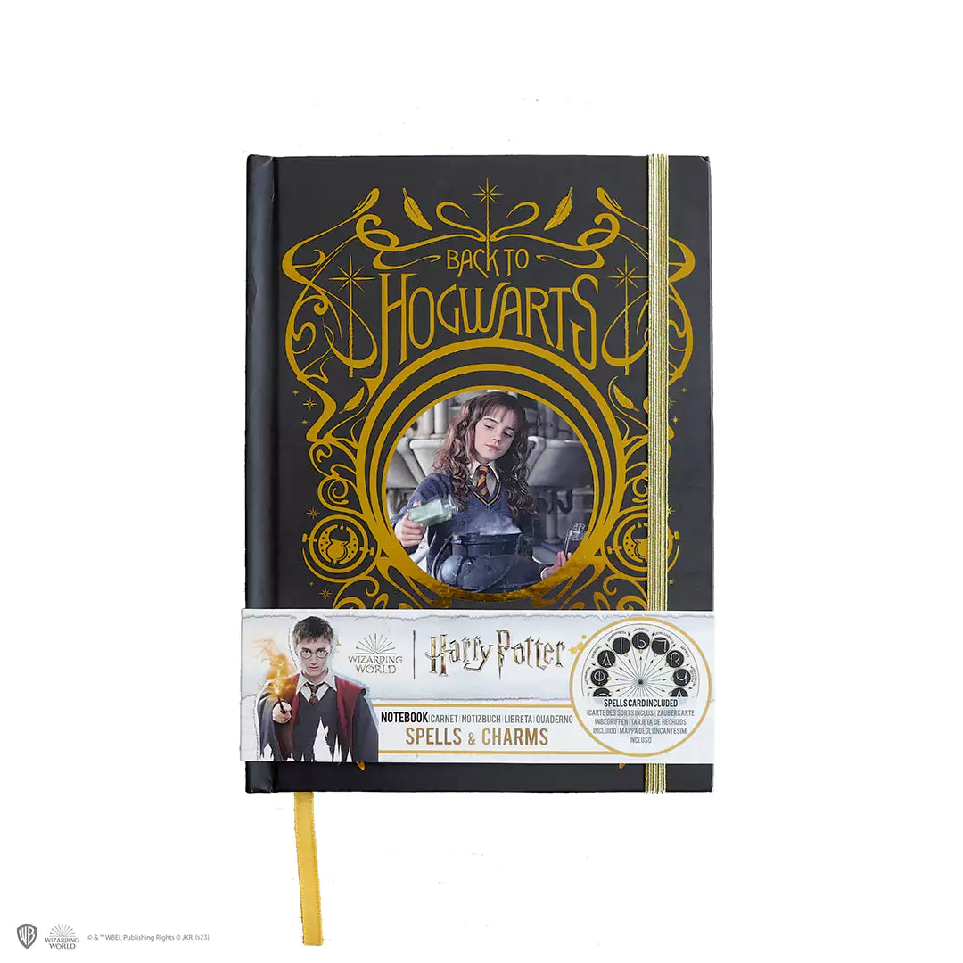 Hard cover notebook and bookmark - Hermione and spells