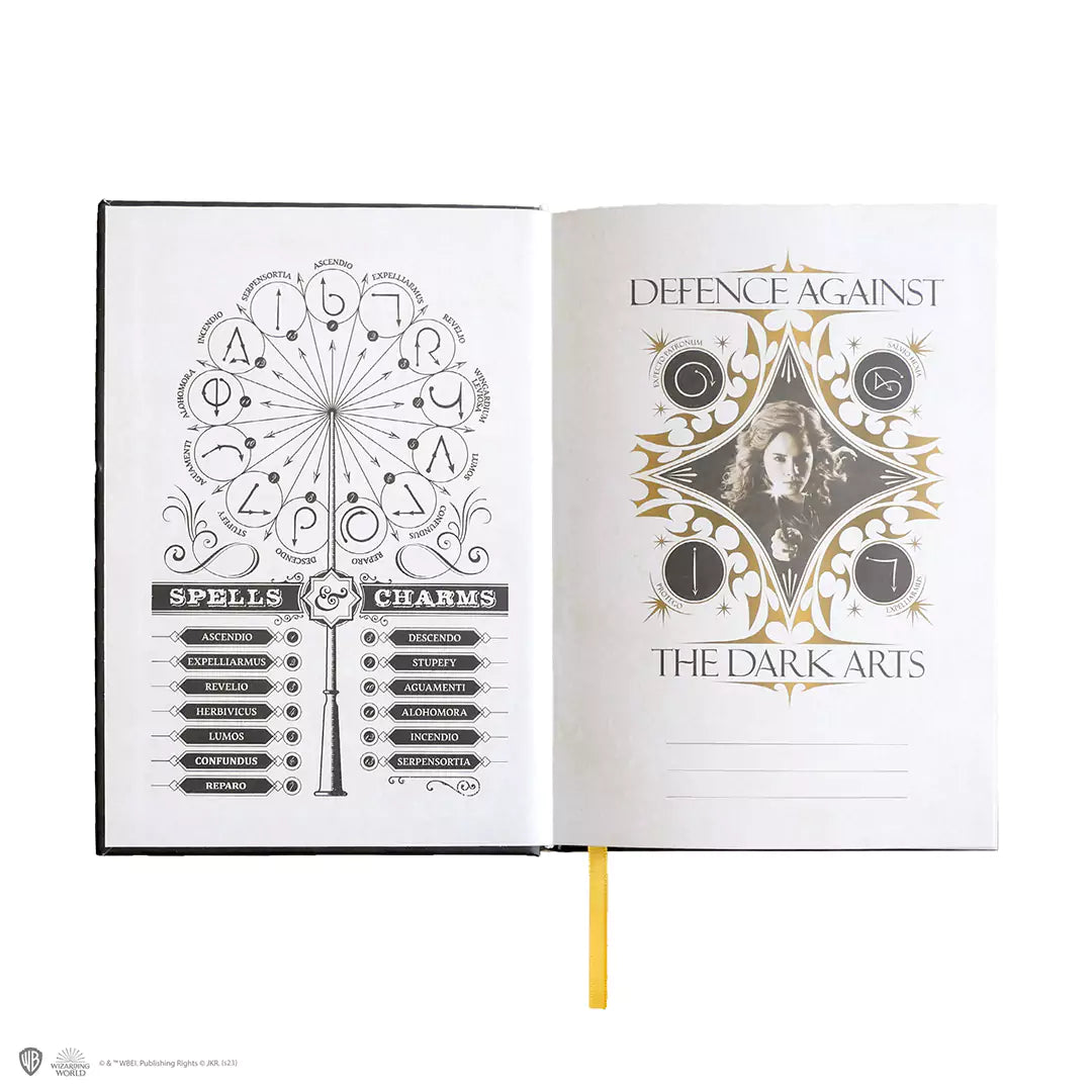 Hard cover notebook and bookmark - Hermione and spells