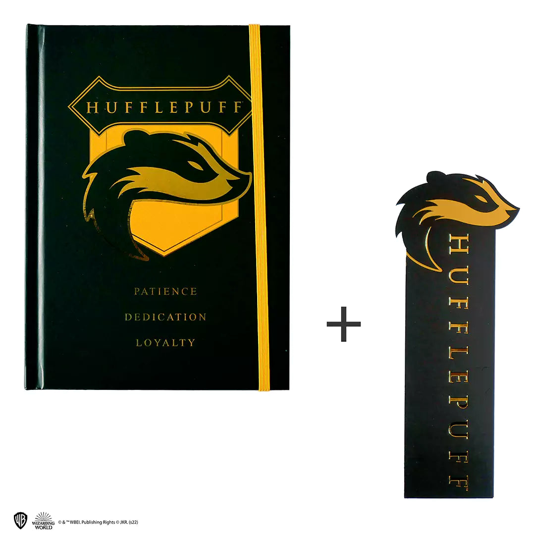 Hard cover notebook and bookmark - Hufflepuff crest