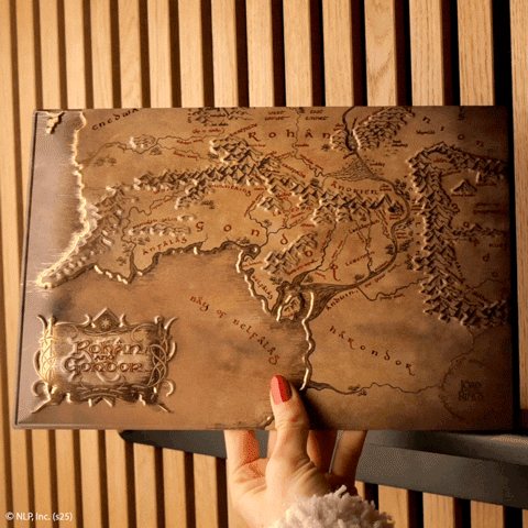 Aluminium plate Map of Rohan and Gondor - The Lord of the Rings