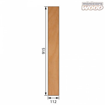 Minicars Wood 70040067 - Aircraft Birch Plywood 4.0 x 112 x 915 mm 7-ply