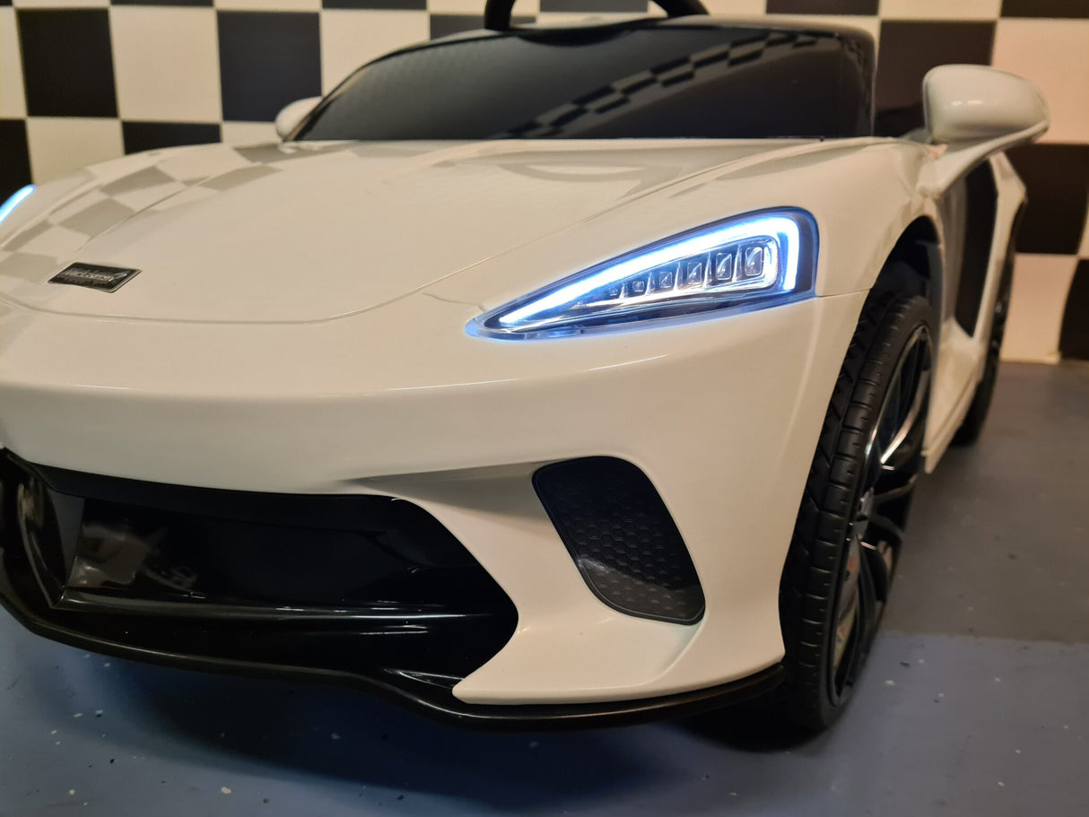 Batteri børnebil 12V McLaren 620 GT m. fjernbetjening hvid