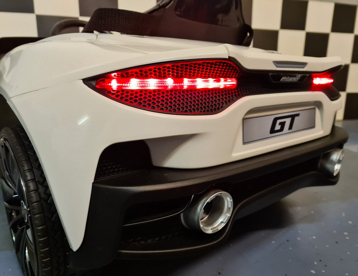 Batteri børnebil 12V McLaren 620 GT m. fjernbetjening hvid