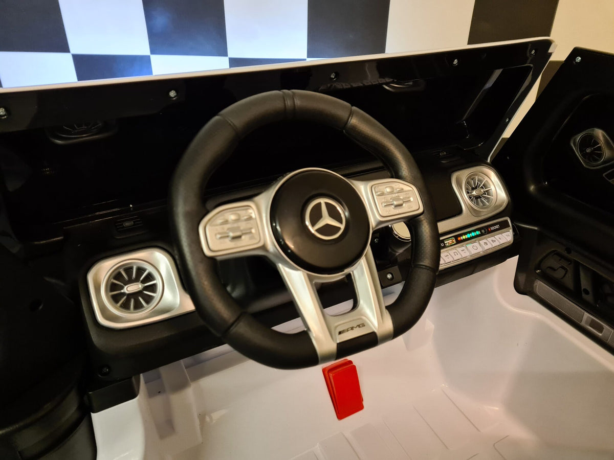 Mercedes-Benz G63 24V elbil til børn – 2 personer, hvid