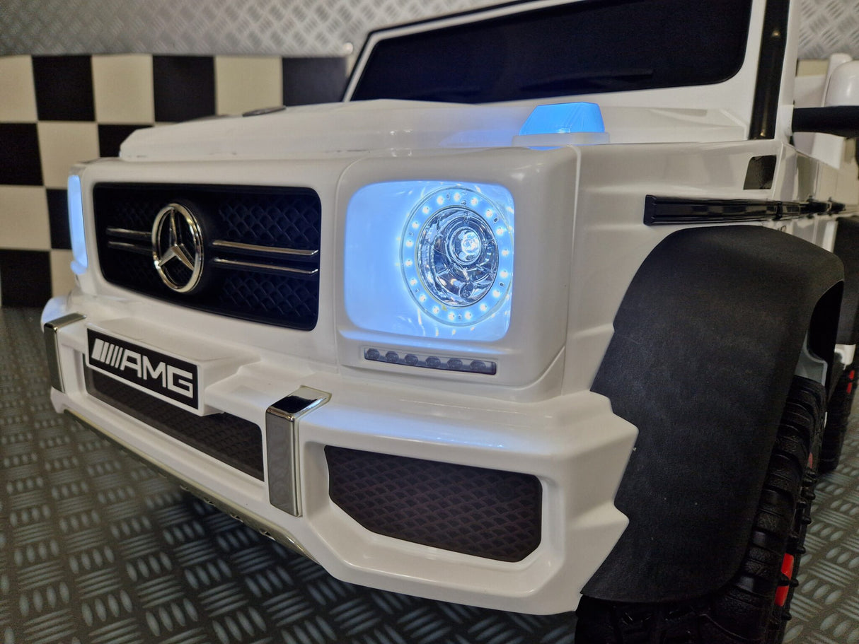 Børnebil Mercedes G63 6×6 AMG 1 person hvid