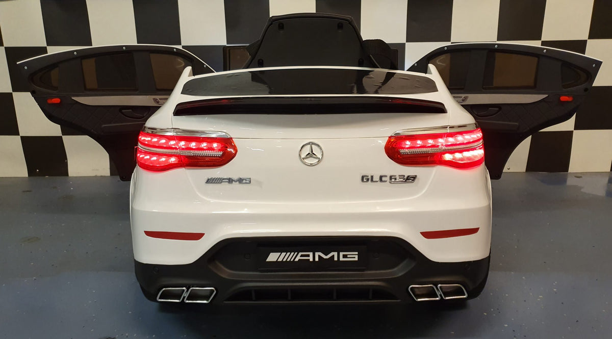Mercedes-Benz GLC 63 AMG 12V elbil för barn – 1 person, metallic svart