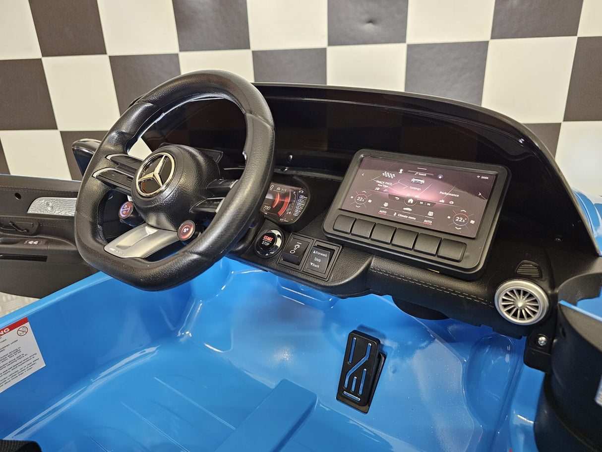 Elektrisk børnebil Mercedes SL63 12 volt metallic blå