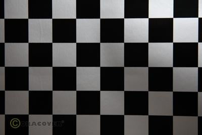 Oracover Fun 3 Silver-Black Checkered 2m