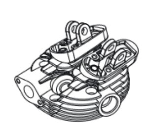 O.S.Engine 4AY04100 - Cylinder Head FS-64V