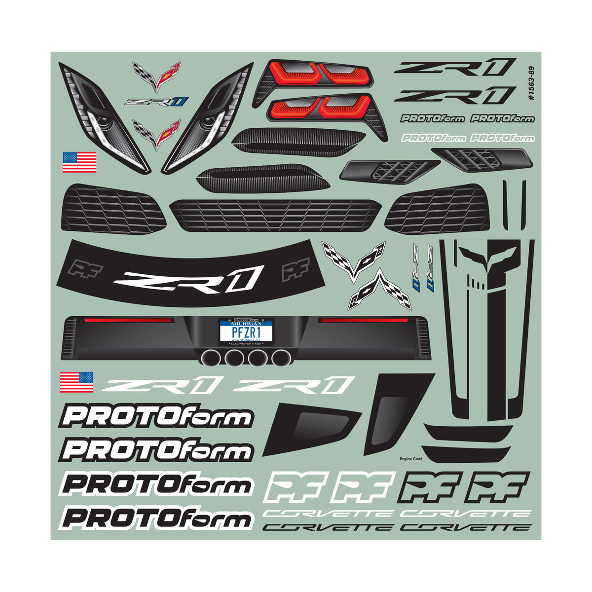 Chevrolet Corvette ZR1 LW Clear Body, 190mm