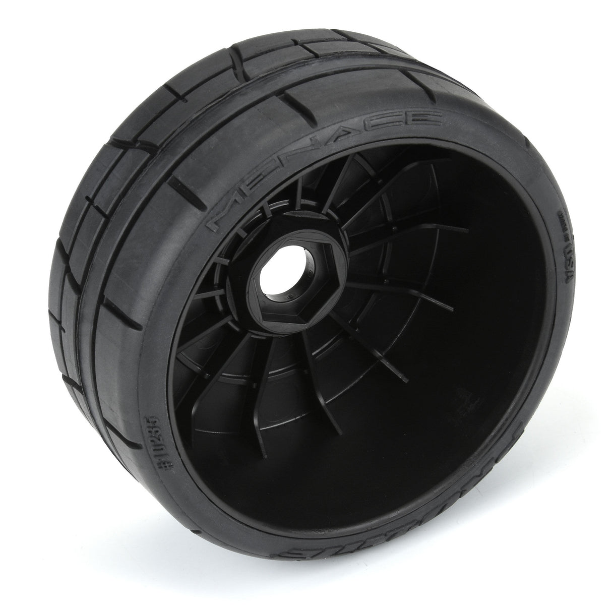 Menace HP BELTED Speed Run 1:8 Tires Mounted on Mach 10 Black 17mm Wheels (2) for Front or Rear