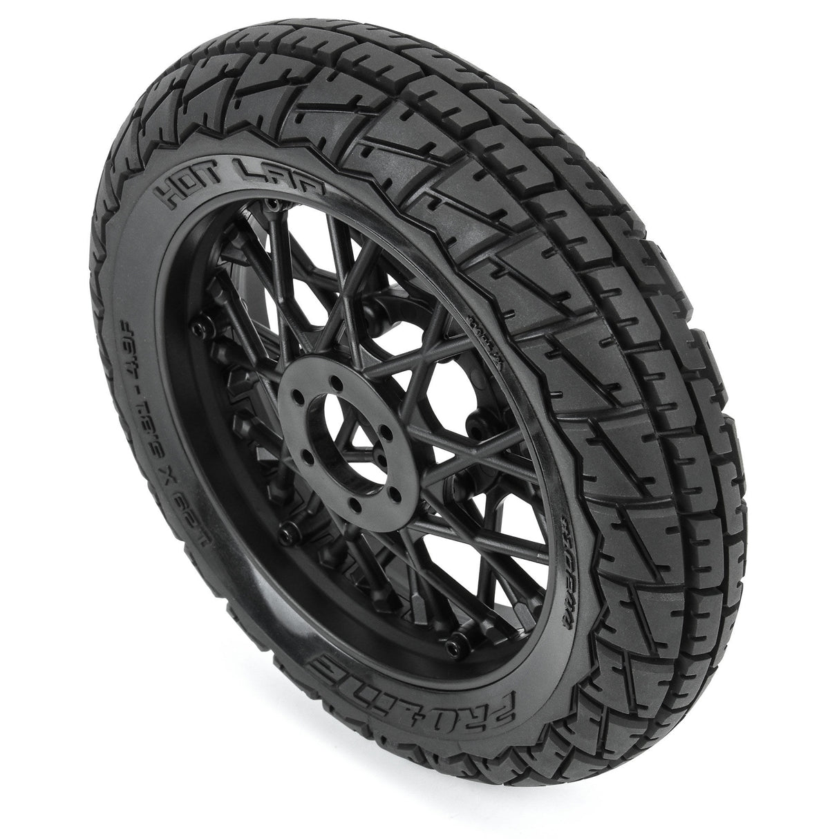 Hot Lap S3 Motorcycle Front Tire Mounted on Black Supermoto Wheel for Promoto-MX Front
