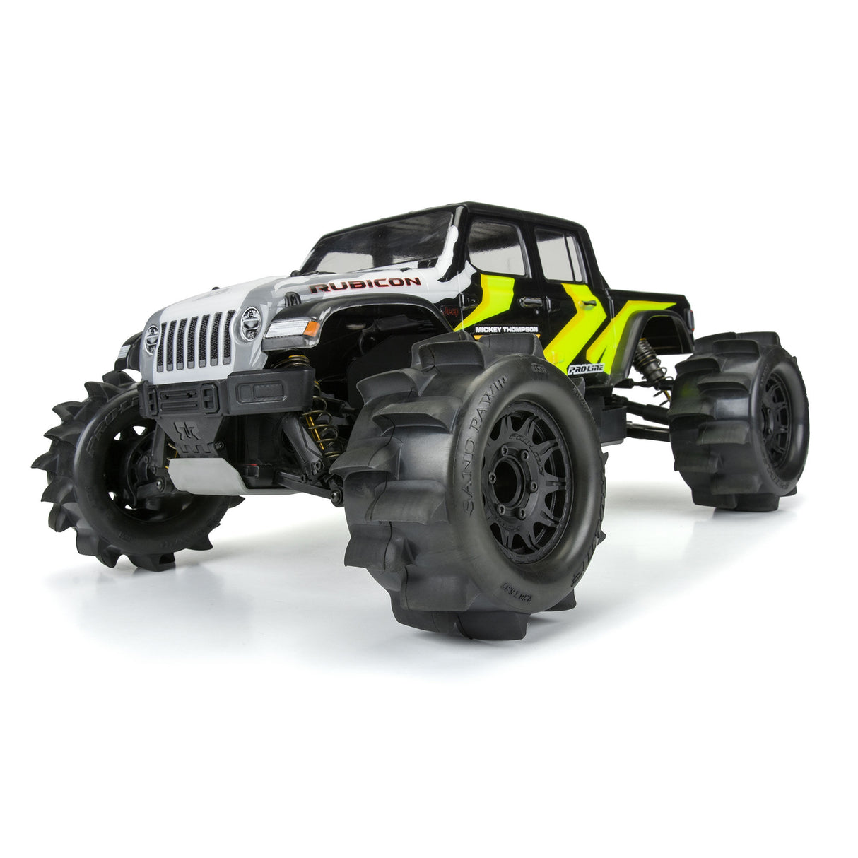 Sand Paw HP BELTED 2.8" Sand Truck Tires Mounted on Raid Black 6x30 Removable Hex (12mm & 14mm) Wheels (2)