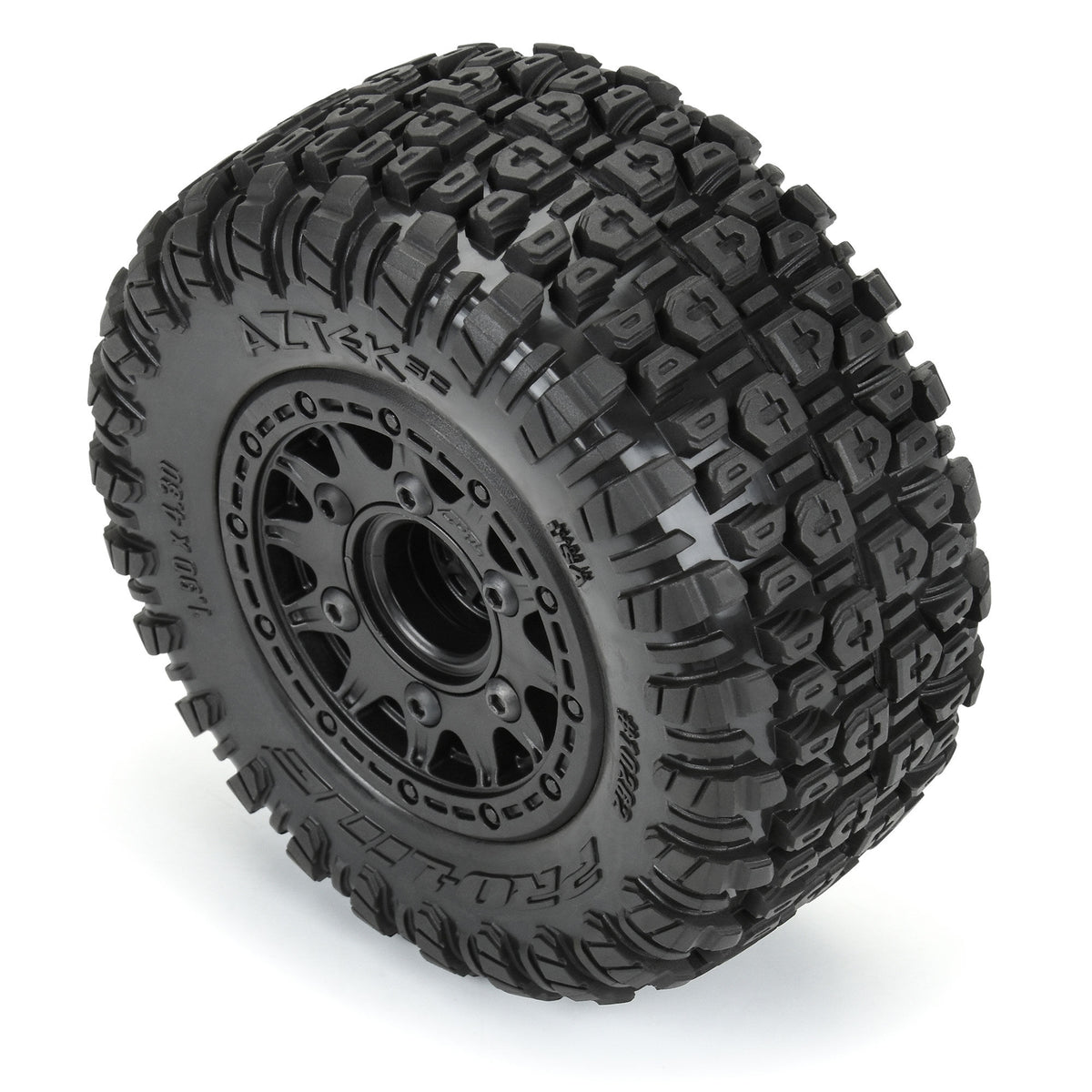 Aztek SC 2.2"/3.0" M2 (Medium) Tires Mounted on Raid Black 6x30 Removable Hex (12mm & 14mm) SC Wheels for Slash® 2wd, Slash® 4x4, ProTrac™ & Senton™ 4x4 Front or Rear