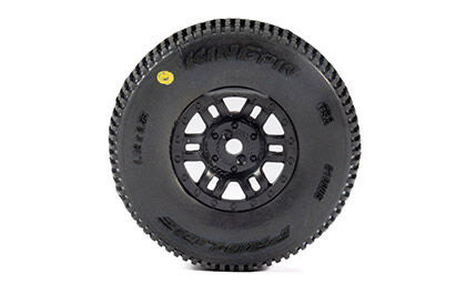 King-Pin F/R Tires Mounted 12mm Hex Black Split Six (4) for ARRMA MOJAVE GROM