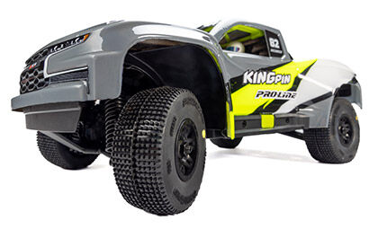 King-Pin F/R Tires Mounted 12mm Hex Black Split Six (4) for ARRMA MOJAVE GROM
